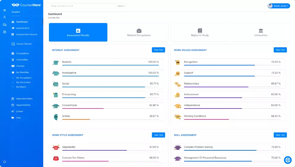 See Your Results in your counselHero admin